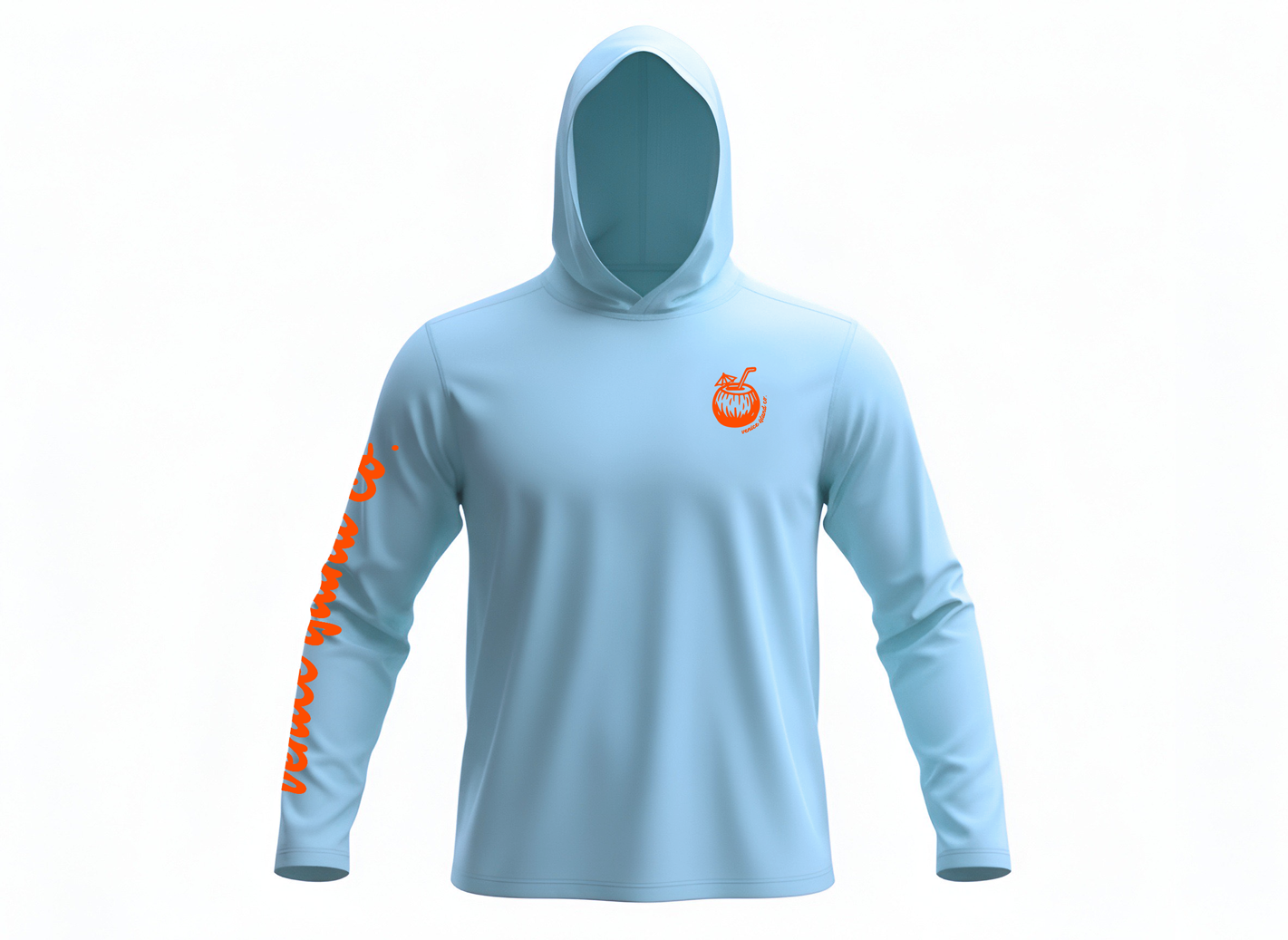 Coconut Hoodie UPF 44+ (Light Blue / Orange)