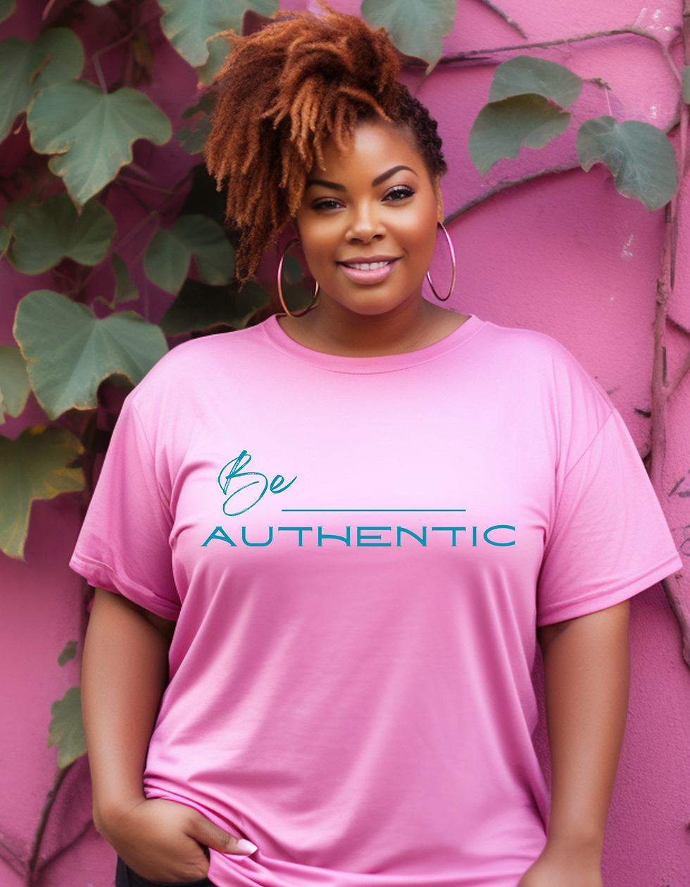 Thumbnail: Pink & teal be authentic tee