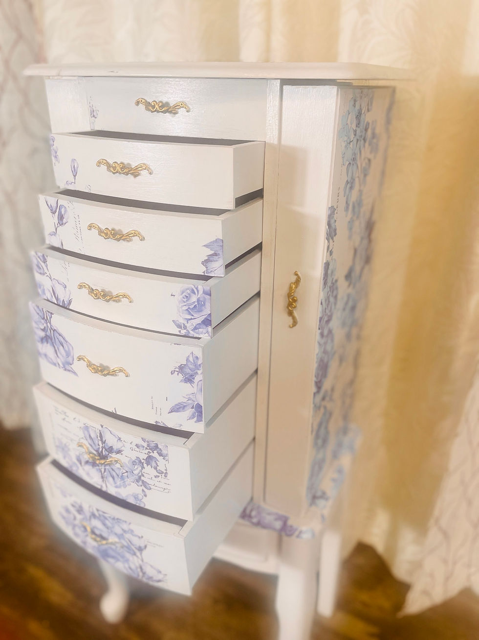 Thumbnail: Beautiful White floral Jewelry Armoire 