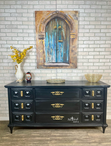blue dress for baby girl Mount Vernon Black Vintage Dresser – Timeless Elegance with Classic Charm