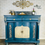 Thumbnail: Large Antique Beautiful Blue Sideboard 