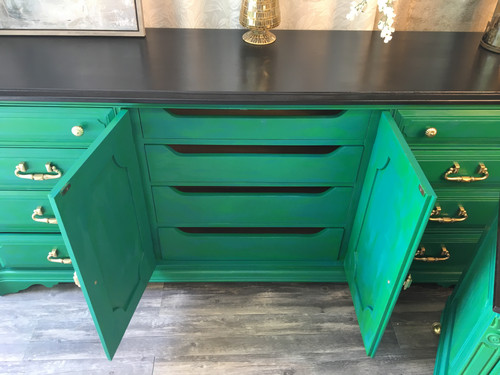 Emerald Green Dresser / nightstand | Restored Relics