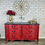 Thumbnail: Beautiful Red French provincial Serpentine Vintage Dresser