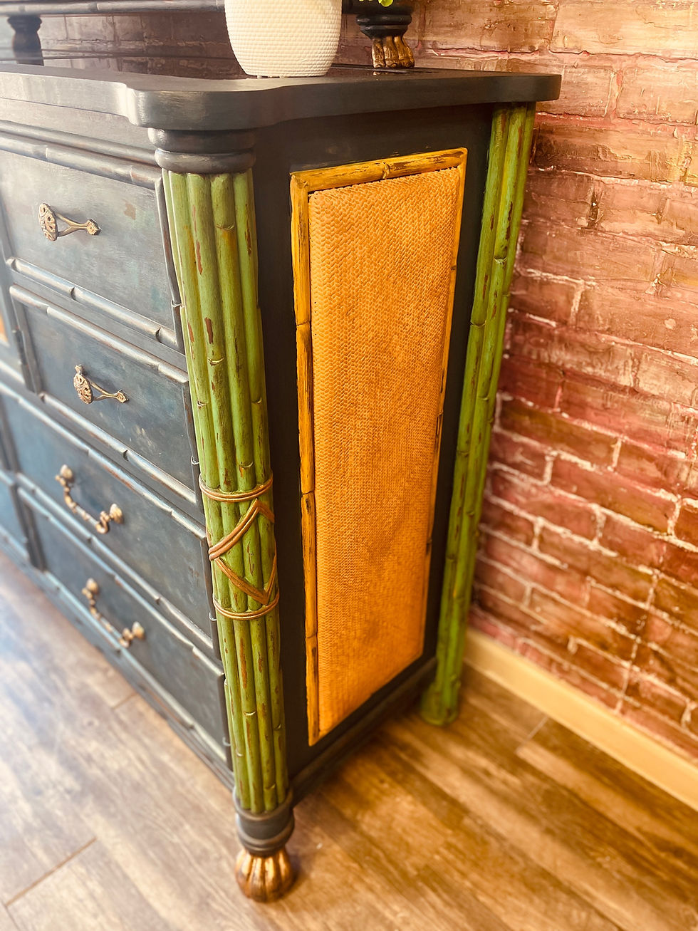 Thumbnail: Large Gorgeous Tropical Dresser with Mirror 🌴