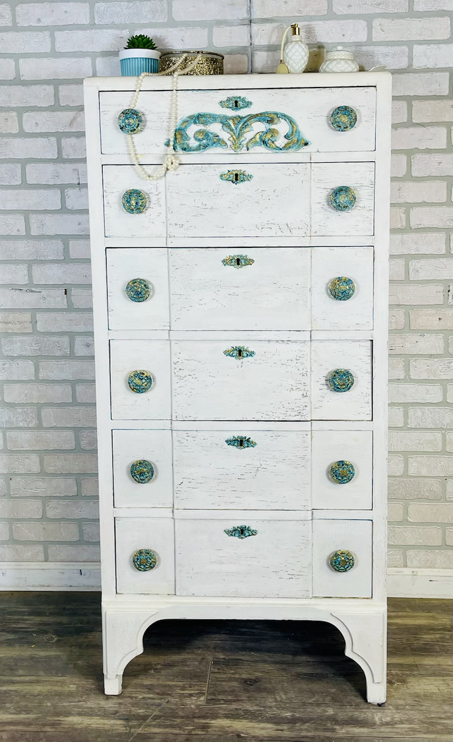 Tall Distressed Farmhouse Lingerie chest