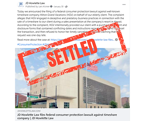 **Settlement Announcement**