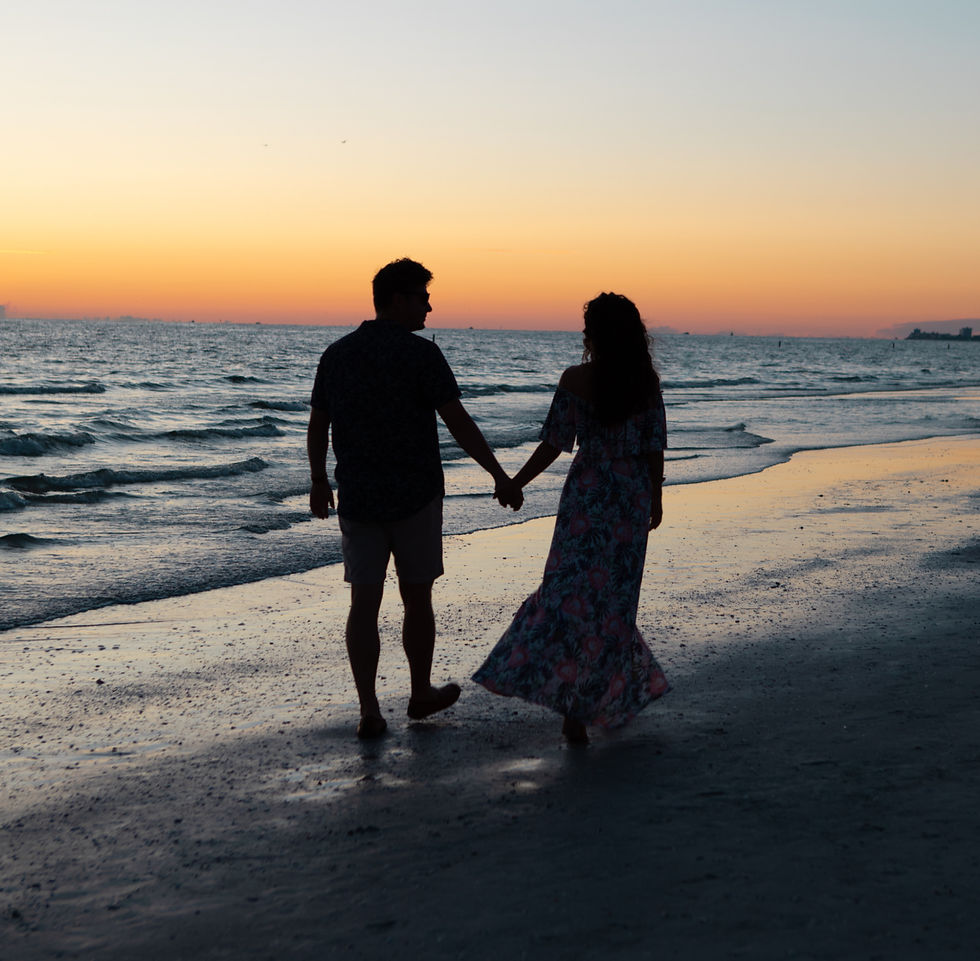 couple on the beach holding hands—loss over a loved one
