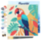 SFA105_pappagallo_tropicale_figuredArt_dipingere_numeri_emporio_creativo_belle_arti_oggett