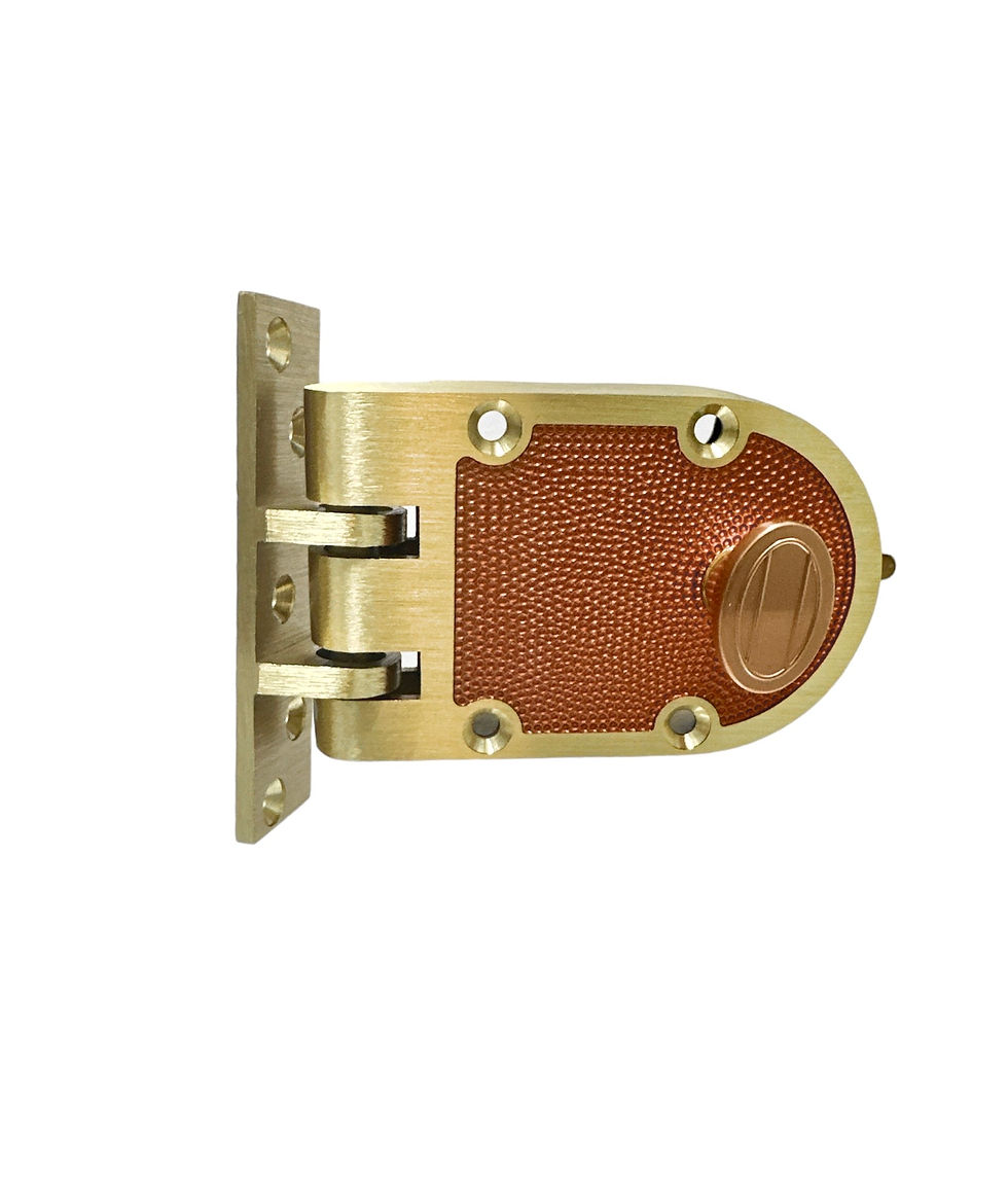 Thumbnail: JIMMY PROOF DEADLOCK & SINGLE SOLID BRASS CYLINDER (US10) 单头铜闸锁 (喷红油)