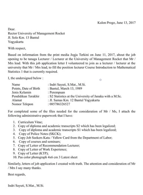 Membuat Surat Lamaran Kerja