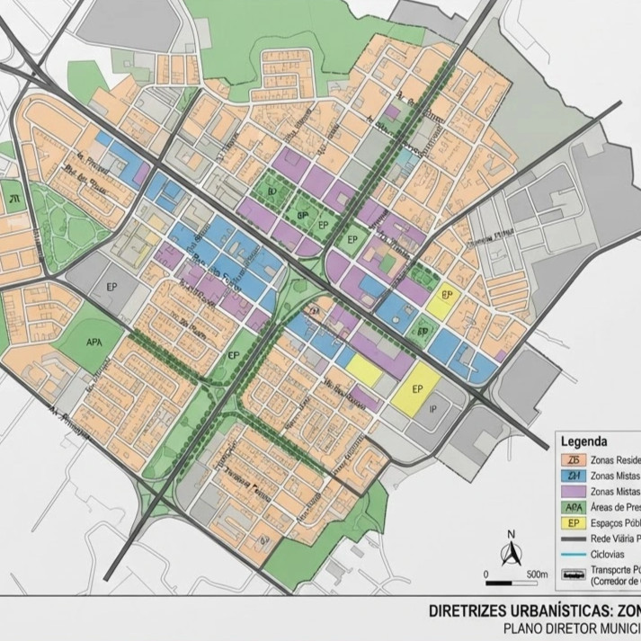 Plano diretor da sua cidade. Prefeitura. Zoneamento. Indices Urbanísticos.