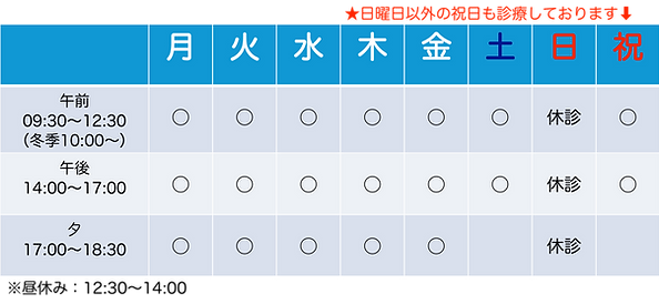 三上歯科医院では祝日診療を行っており、日曜日以外はほとんど毎日診療しています。夜間診療もお気軽にご相談ください。