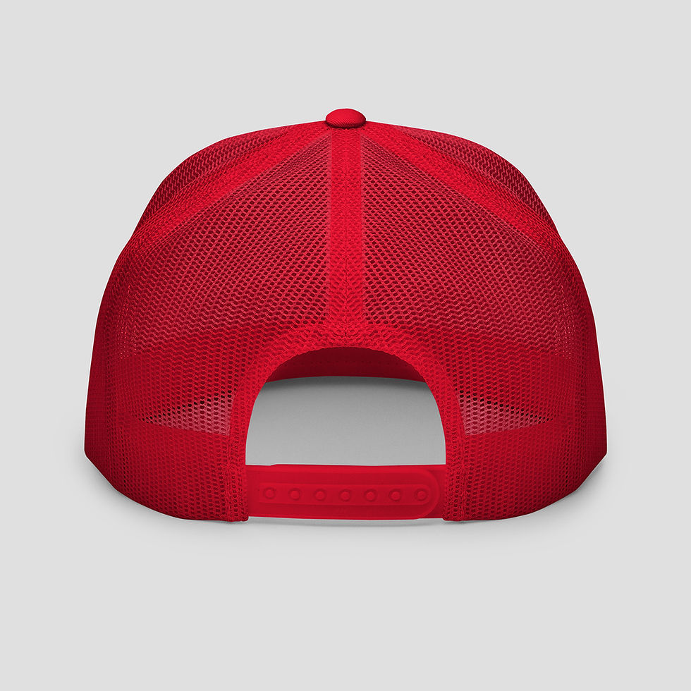 Thumbnail: Embroidered 5 Panels Red-Blue Trucker Cap
