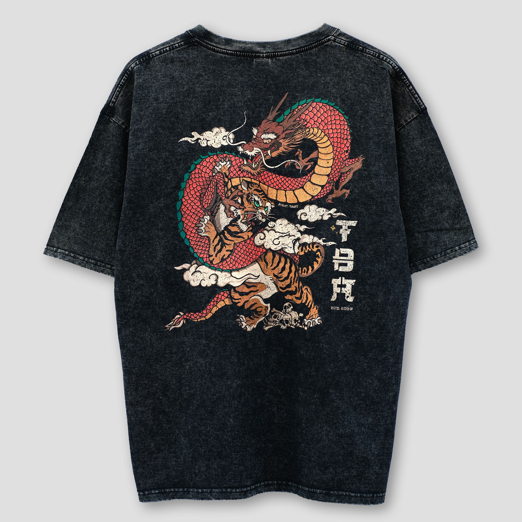 Tiger And Dragon Washed Oversize Tee - PVPR 44€