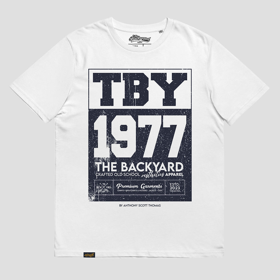 1977 TBY By A. Scott Navy Graphic Unisex Organic Tee
