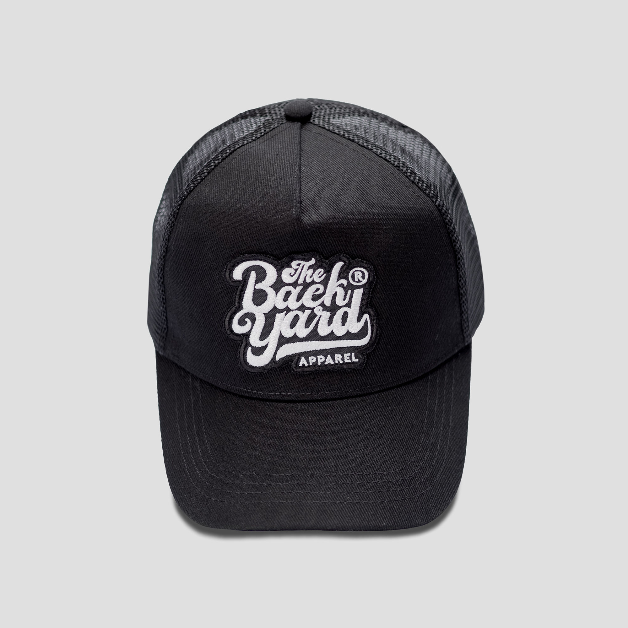 5 Panels Patched Logo Black Organic Cap