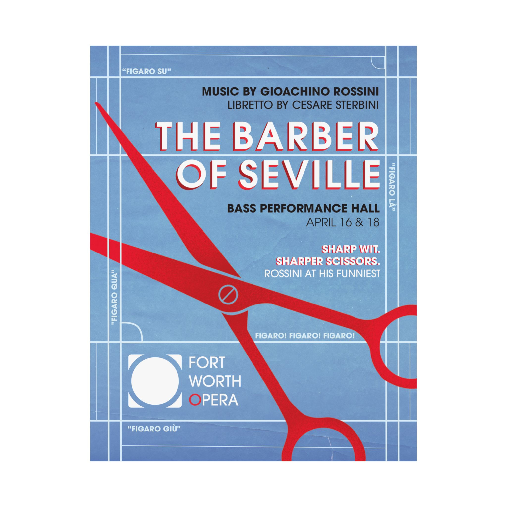 "The Barber of Seville" Fort Worth Opera Satin Posters (300gsm)