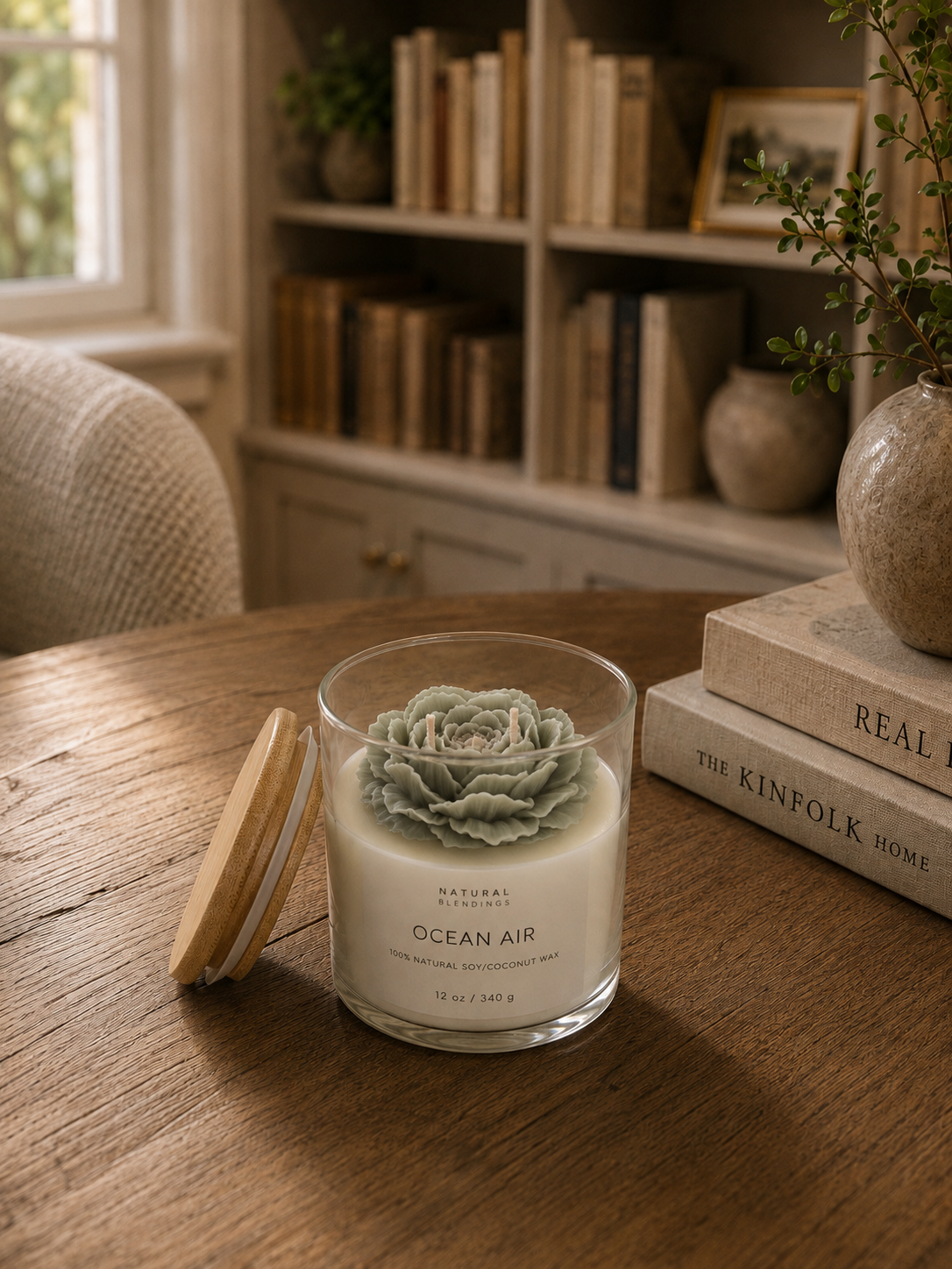 Ocean Air Scented 12oz Floral Candle