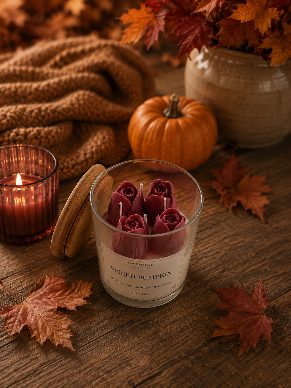 Thumbnail: Spiced Pumpkin Scented 16oz Floral Candle