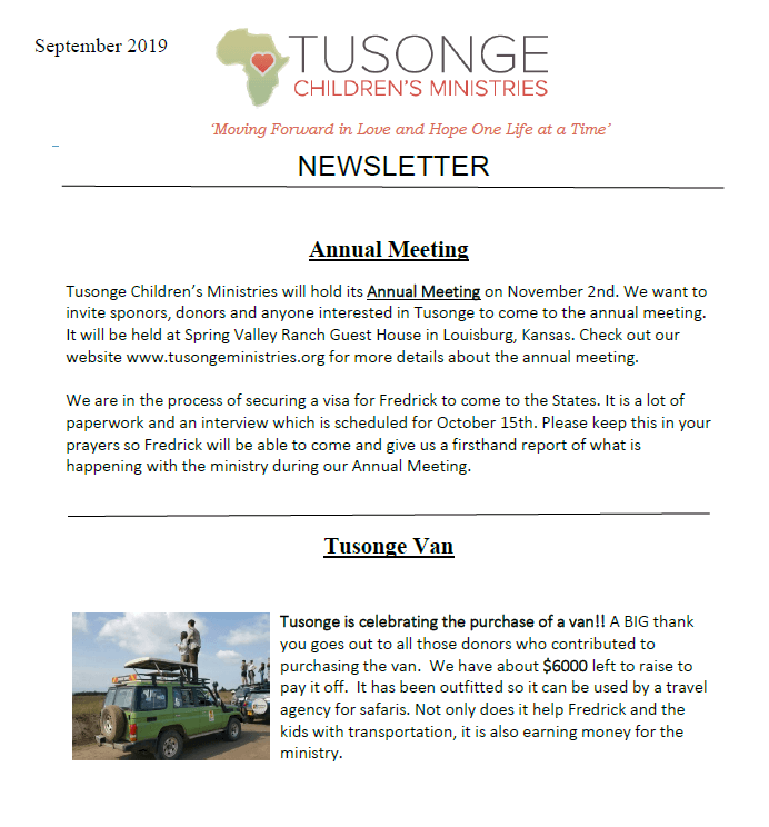 Newsletter Sept 2019 page 1