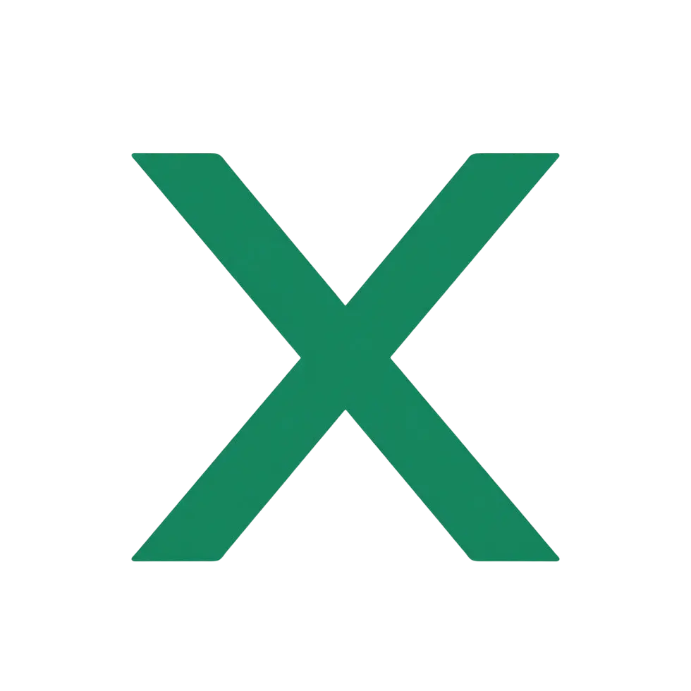 Graphic illustration of a large, bold green letter 'X' on a black background. The design is stark and minimalist.