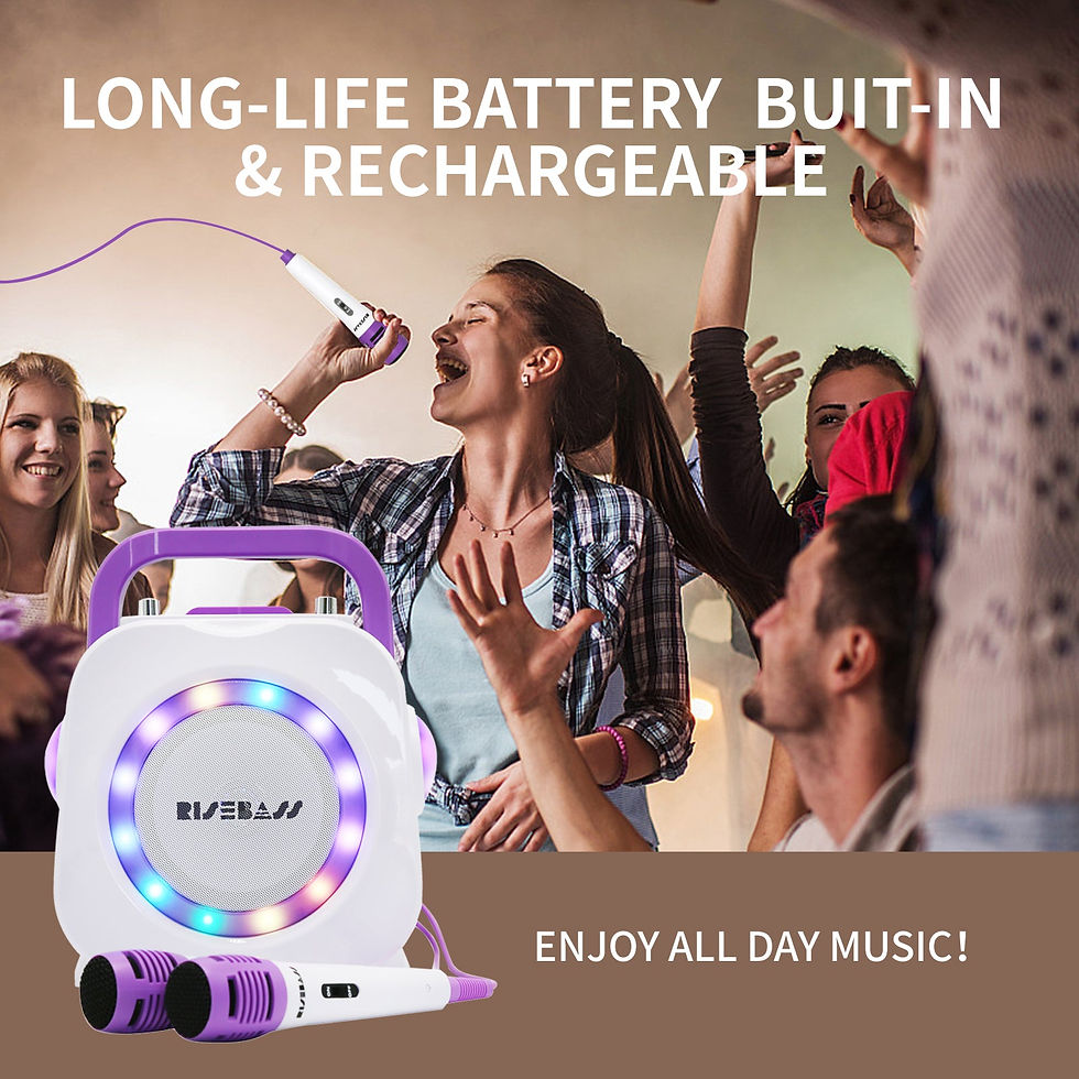 Miniatura: Karaoke Machine for Kids - Bluetooth Speaker with 2 Microphone - Portable Kids K
