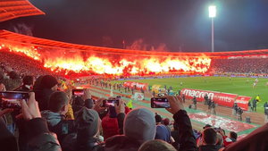 Scenes during the Belgrade derby
