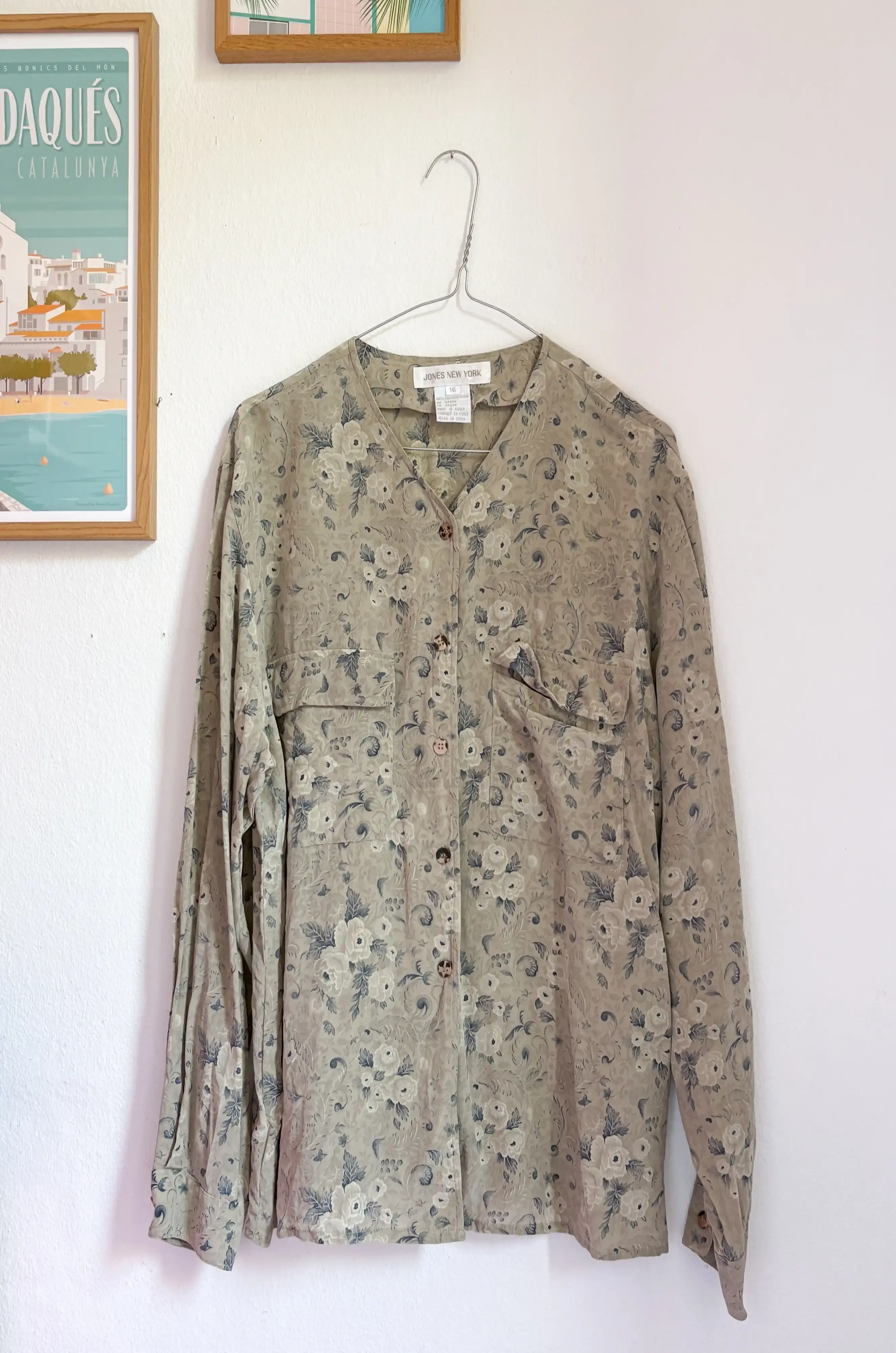 Chemise soie fleurie
