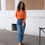 Miniature : Cardigan cachemire orange