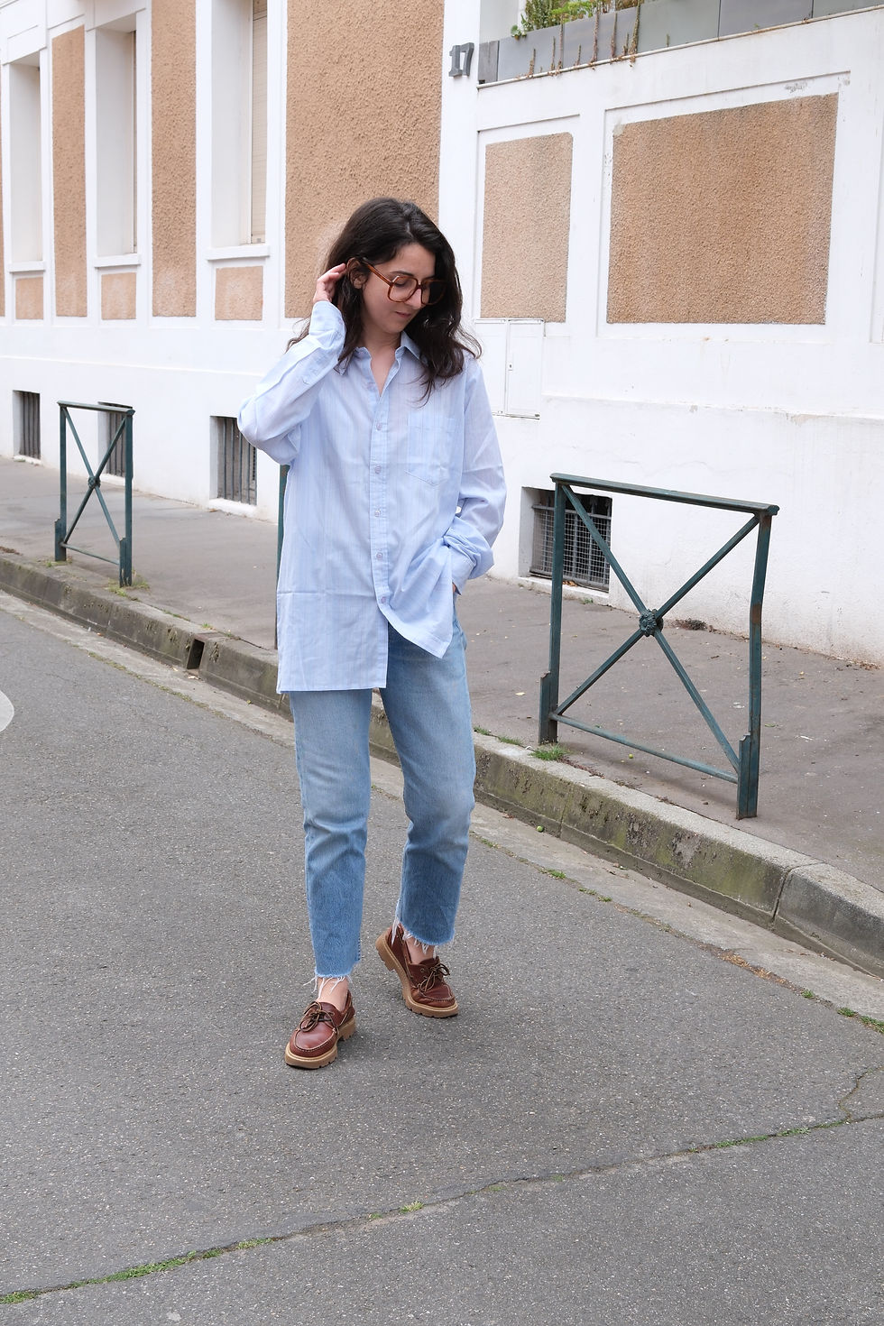 Miniature : Chemise rayée bleu ciel pastel