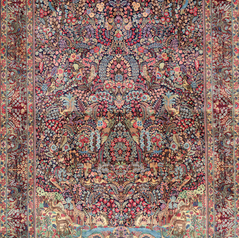 ケルマーン千花楽園図文様絨毯/約304x195㎝