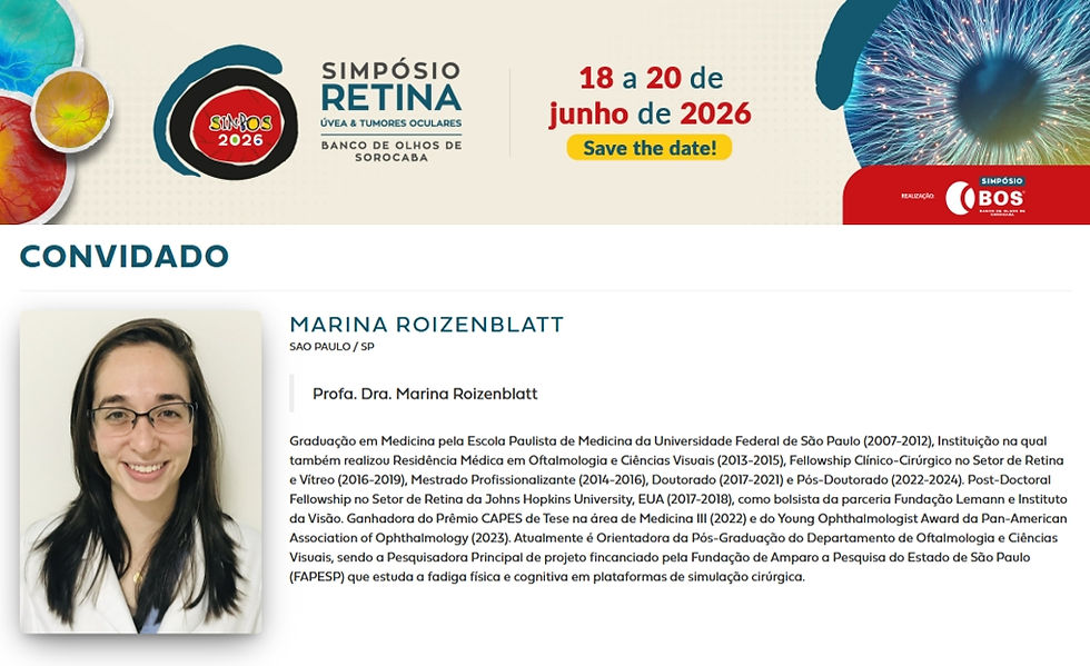 Dra. Marina Roizenblatt será palestrante no SINBOS 2026