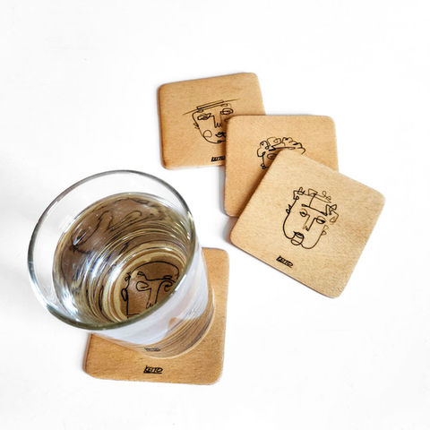 Posavasos en madera con grabado personalizado