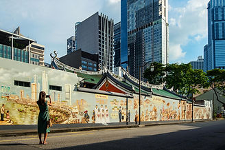 Woman Photographing Urban Mural Art, Thian Hock Keng Mural - Wall Mural by Yip Yew Chong_m