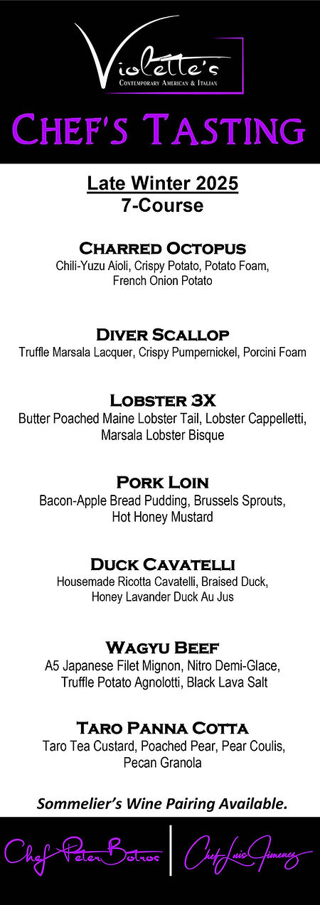 prix fixe menu Staten Island