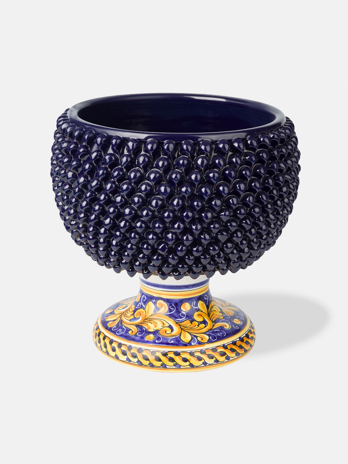 DECORATED BLUE PINECONE SAUCER