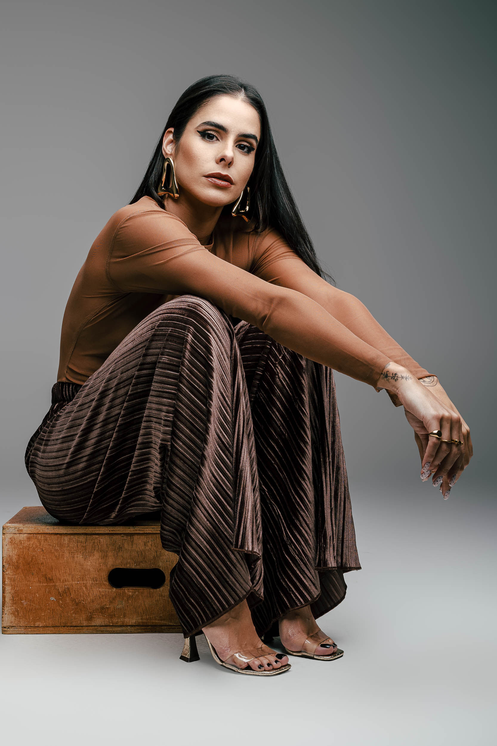 Pantalona Veludo Plissado