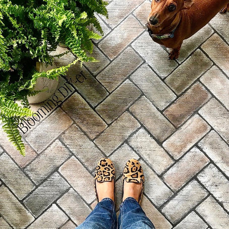 Easy DIY Hand Painted Brick Steps