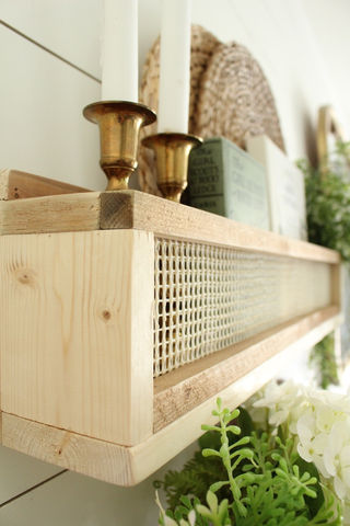 Cane webbing hot sale shelf