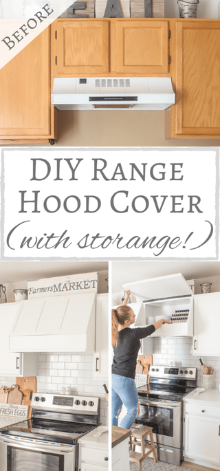 DIY Range Hood Cover With Storage