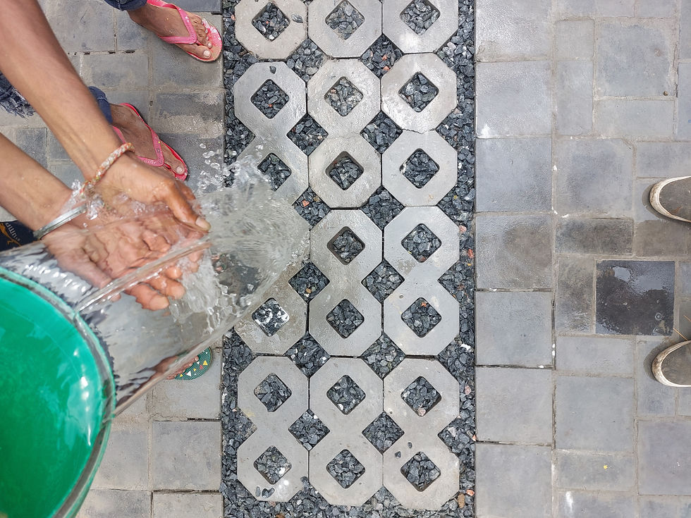 A central percolation pit is a stormwater management strategy