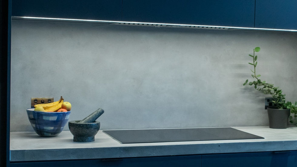 Concrete kitchen benchtops and concrete splashback - Torquay