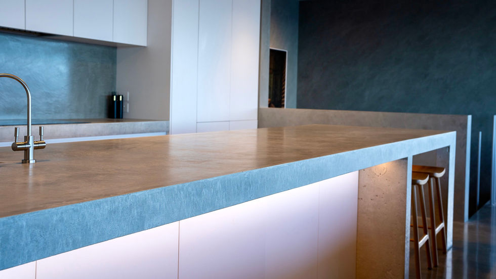 Concrete kitchen island benchtop