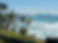 Burleigh headland surf view with pandanus trees — Burleigh Gold Coast Motel rooms from $125 per night, 5-min walk to the beach