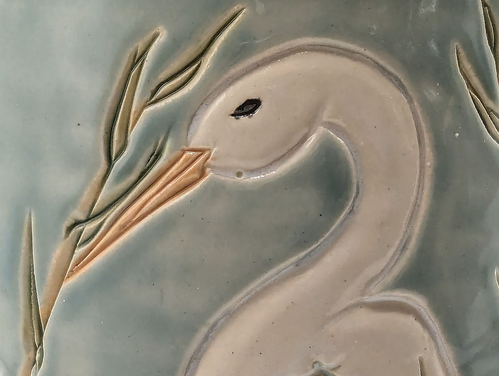 Thumbnail: Cranes and bamboo on pale background vase