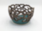 Thumbnail: Hand Thrown Pottery, Carved and Pierced Deep Bowl