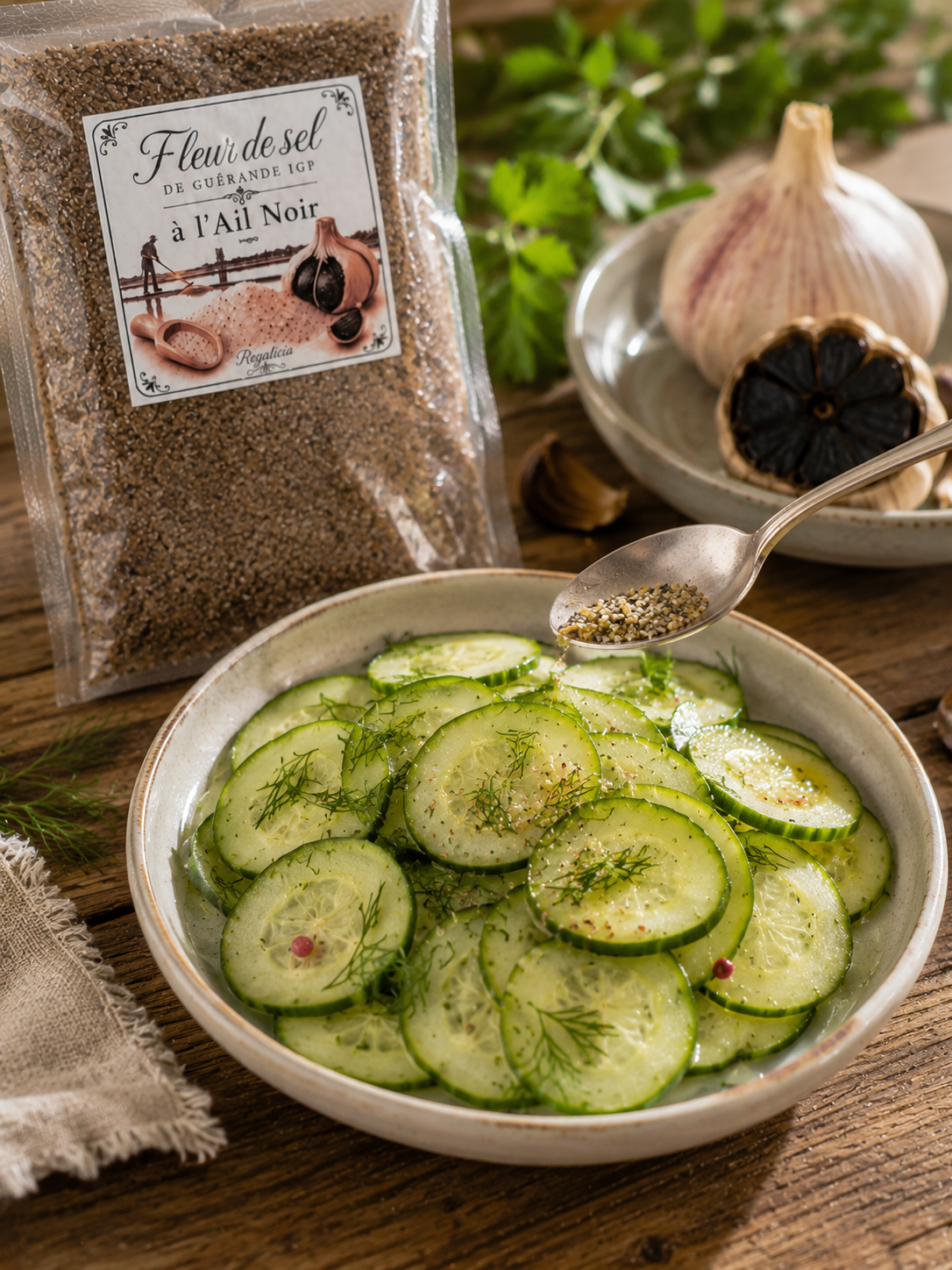 Fleur de sel de Guérande à l'ail noir (sachet thermosoudé)