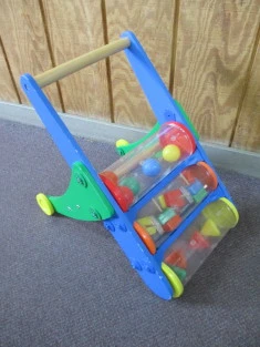 melissa & doug rattle rumble wooden push toy and activity walker