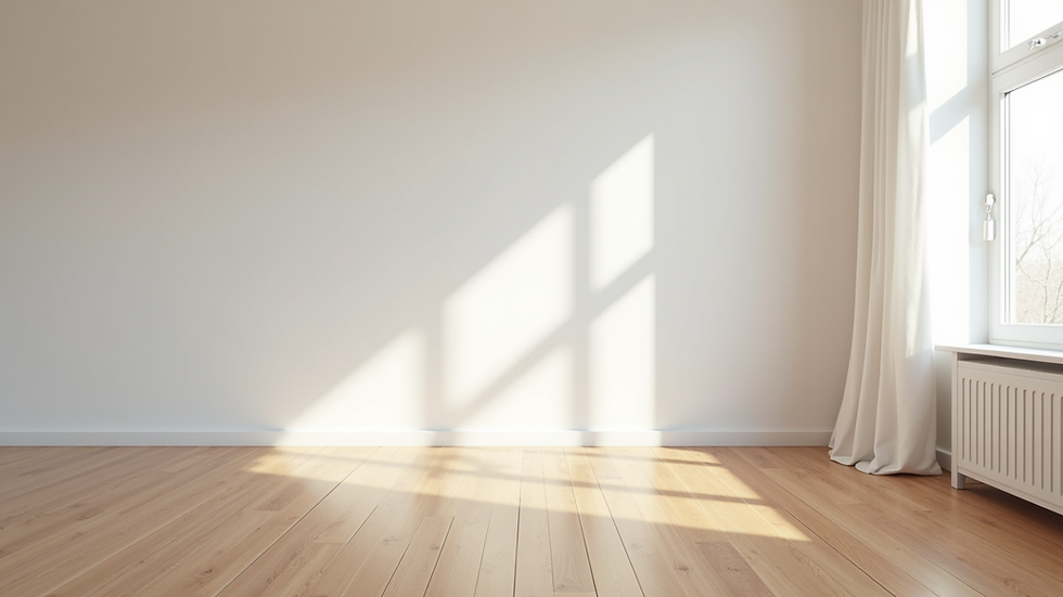 Eye-level view of a clean and empty room ready for hardwood floor installation