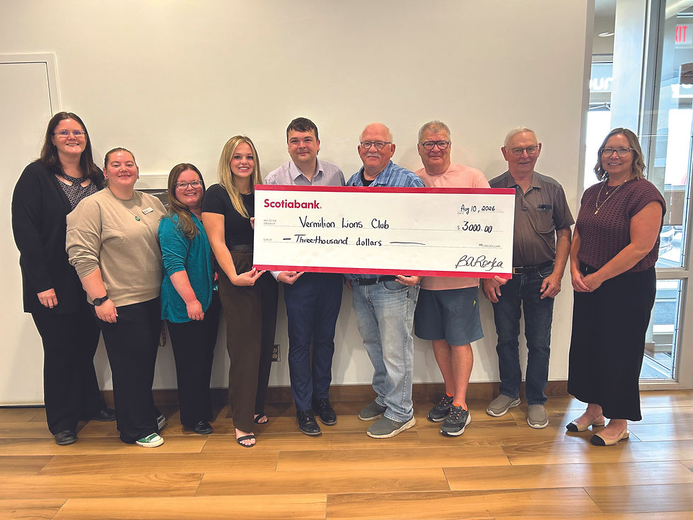 Scotiabank Gives $3,000 To Vermilion Lions Club